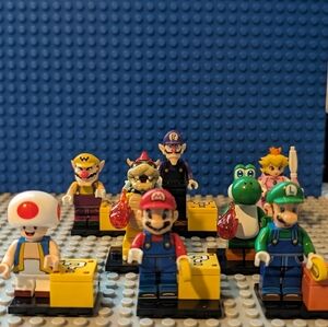 8 Minifigures - Super Mario Brothers Brick Minifigure Toy Building Action Figure